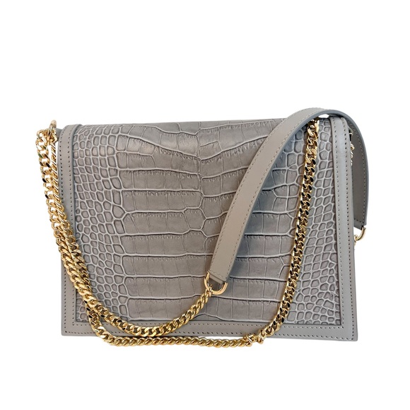 Teddy Blake Cro  Embossed Grey Crossbody Shoulder Bag - Picture 8 of 11